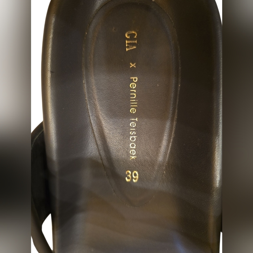 GIA X Pernille Teisbaek Leather Sandals Black Size 39 - Picture 8 of 9